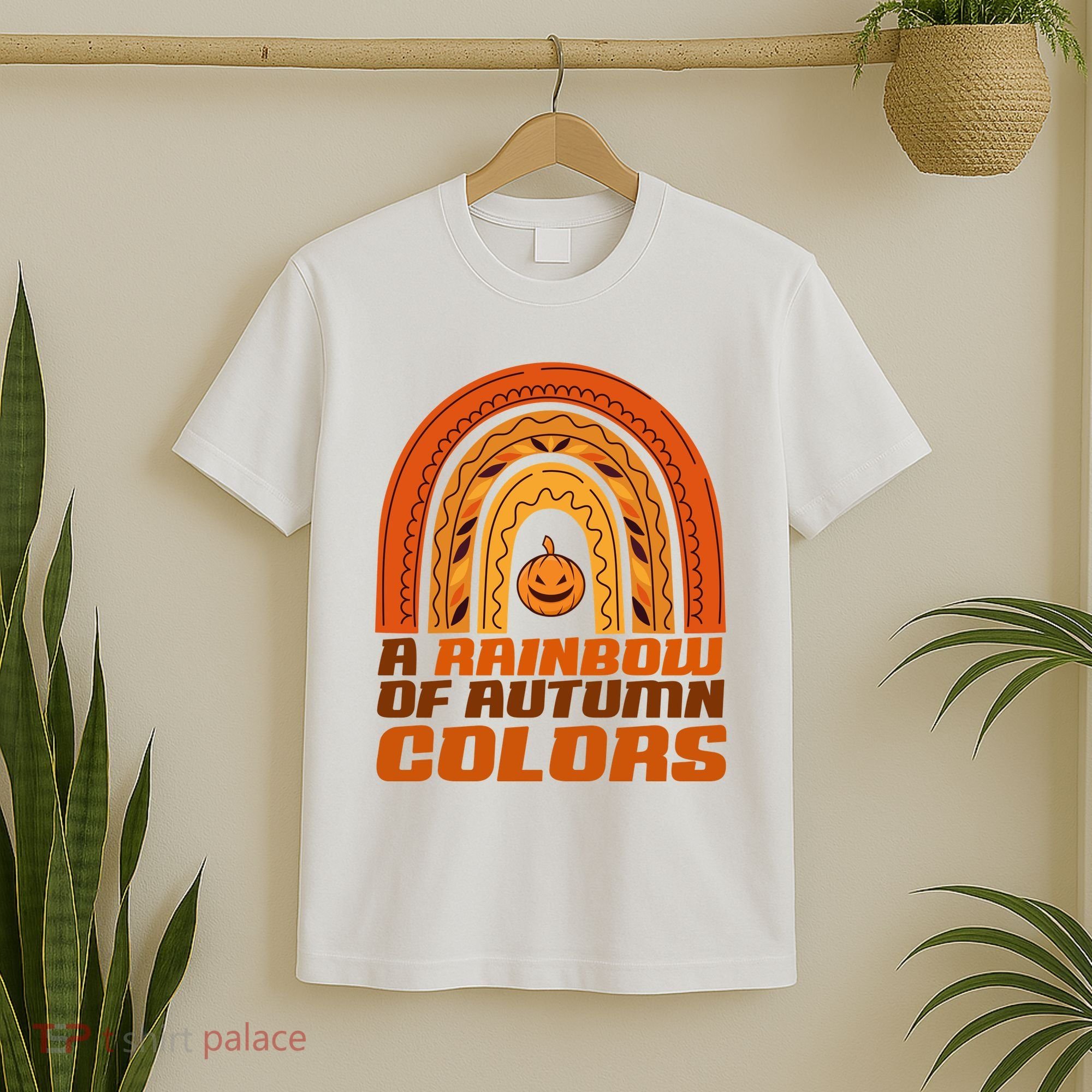 A Rainbow Of Autumn Colors Halloween Pumpkin T-Shirt