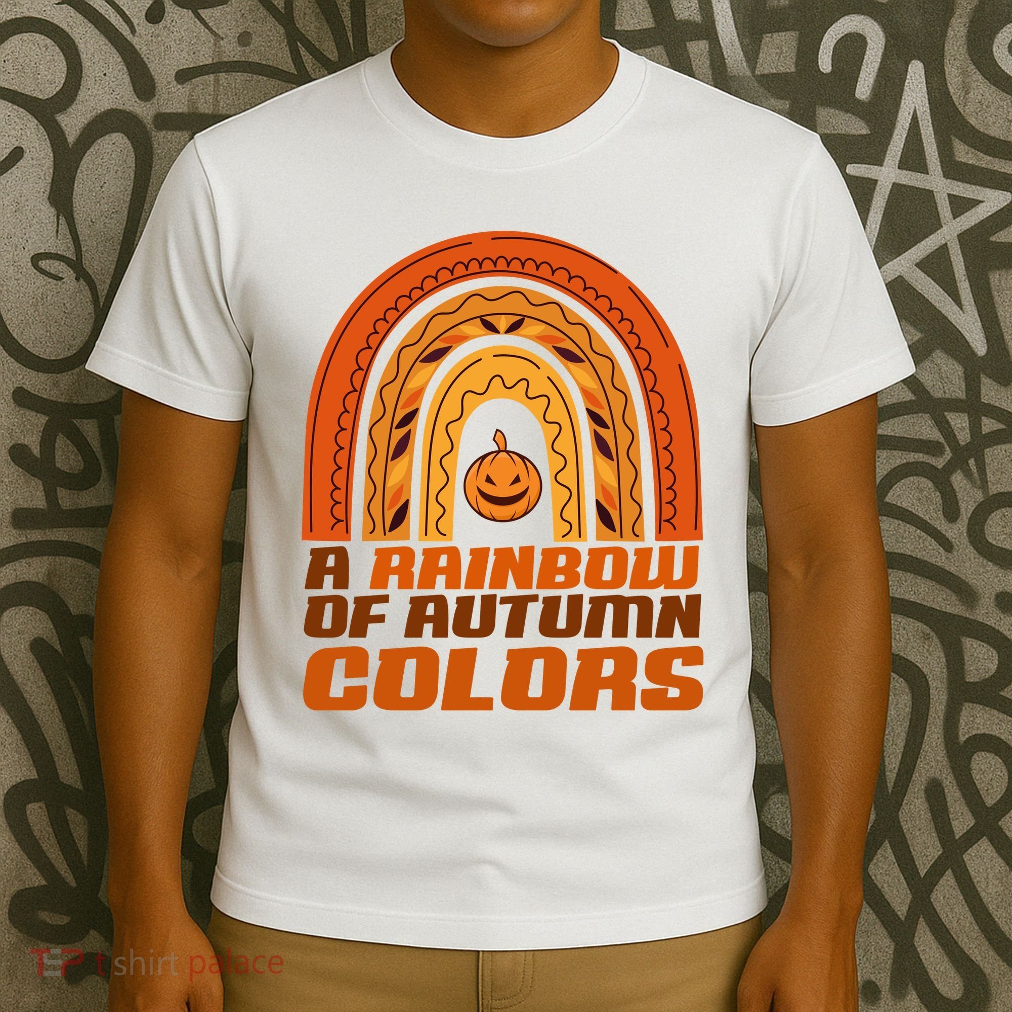 A Rainbow Of Autumn Colors Halloween Pumpkin T-Shirt