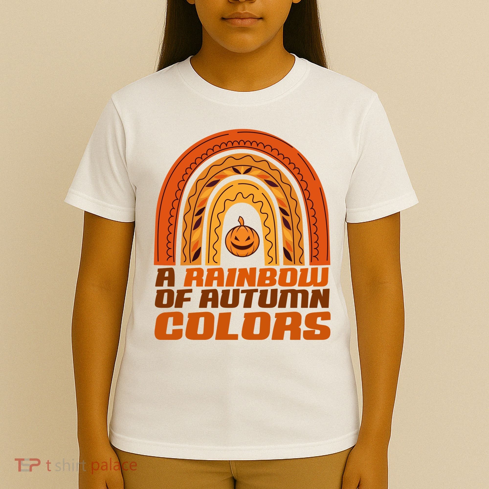 A Rainbow Of Autumn Colors Halloween Pumpkin T-Shirt
