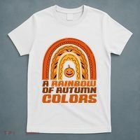 A Rainbow Of Autumn Colors Halloween Pumpkin T-Shirt thumb 5