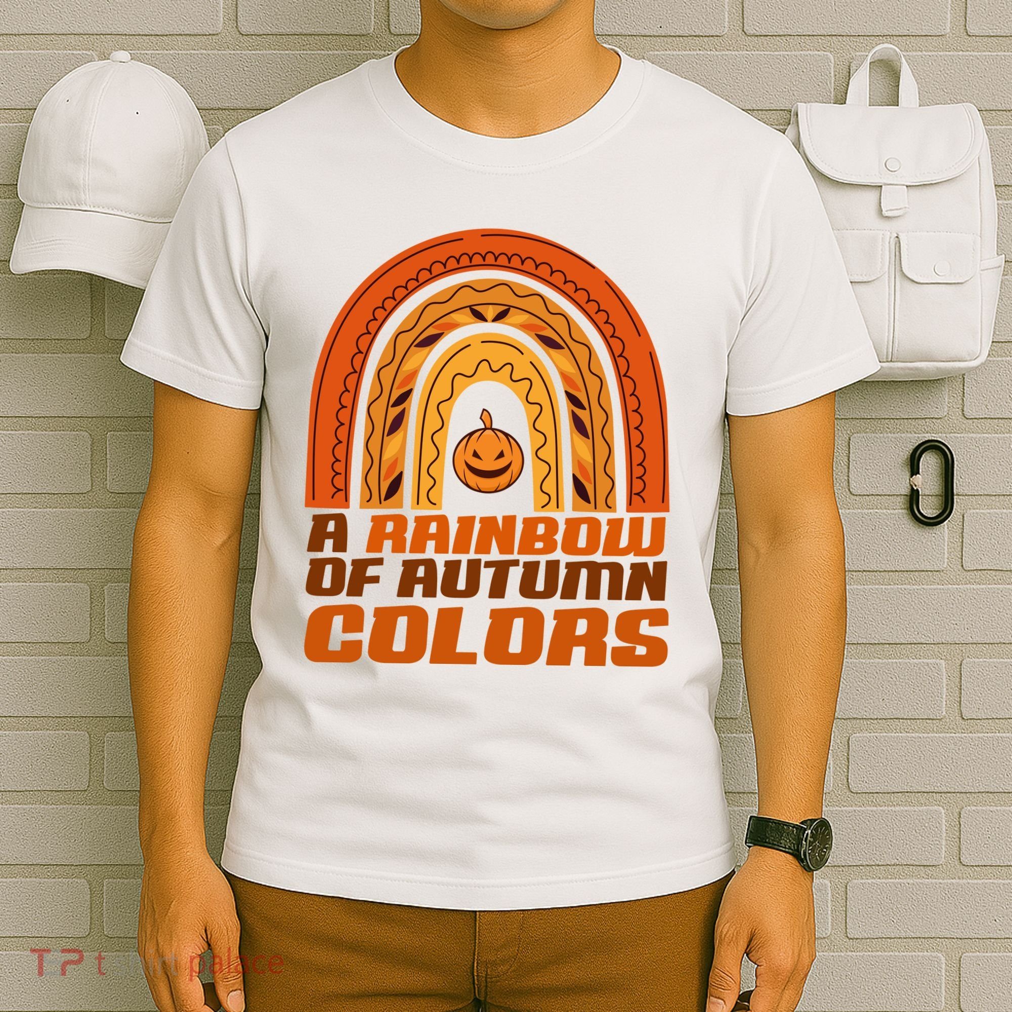 A Rainbow Of Autumn Colors Halloween Pumpkin T-Shirt