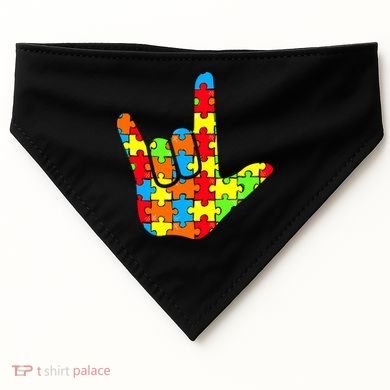 Autism Rock On Hand USA-Made Doggie Bandana