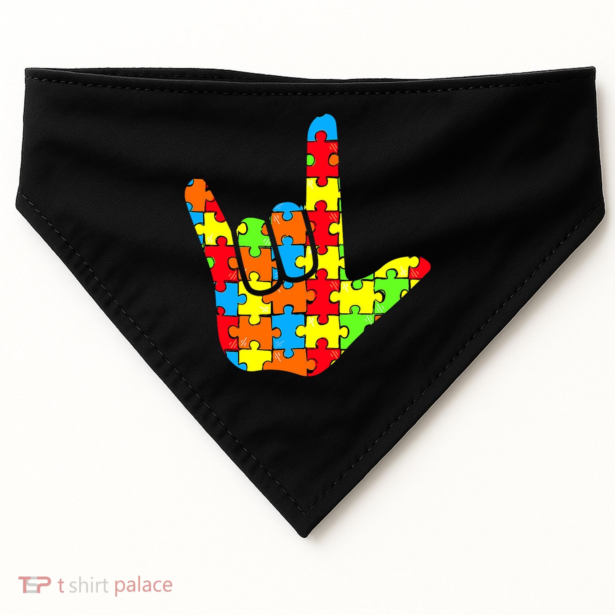 Autism Rock On Hand USA-Made Doggie Bandana