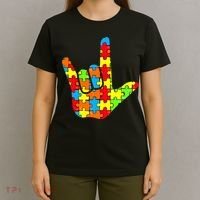 Autism Rock On Hand T-Shirt thumb 4