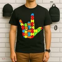 Autism Rock On Hand T-Shirt thumb 6