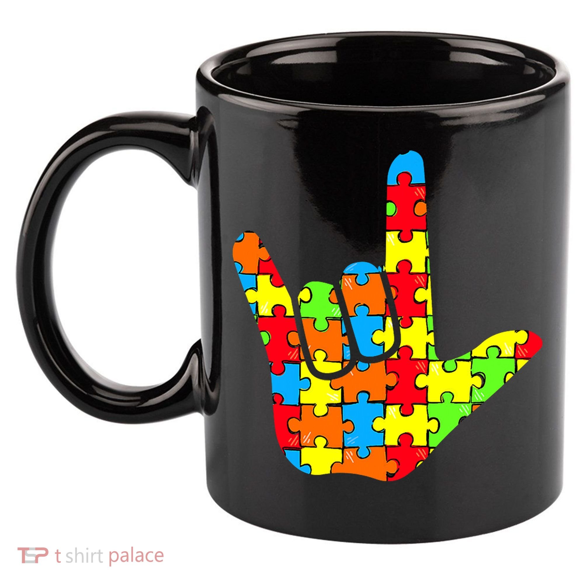 Autism Rock On Hand 11oz C Handle Ceramic Mug
