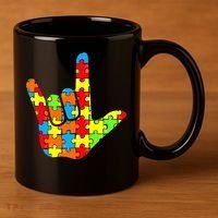 Autism Rock On Hand 11oz C Handle Ceramic Mug thumb 3
