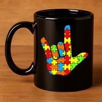 Autism Rock On Hand 11oz C Handle Ceramic Mug thumb 4