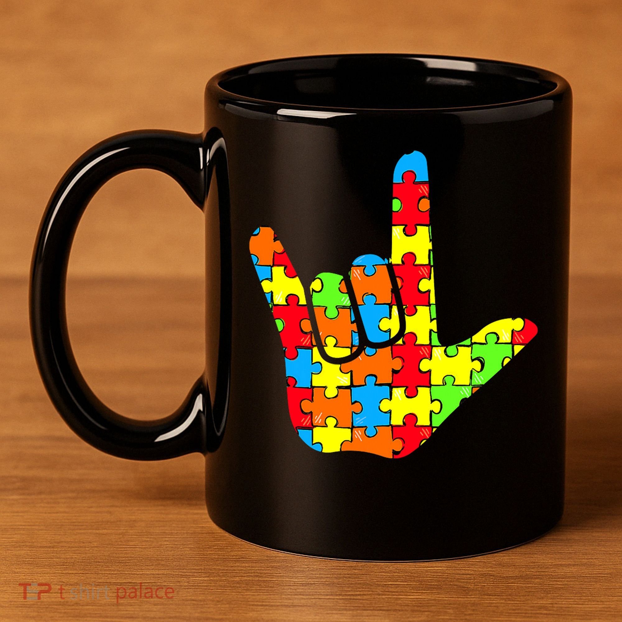Autism Rock On Hand 11oz C Handle Ceramic Mug