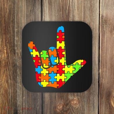 Autism Rock On Hand Coaster