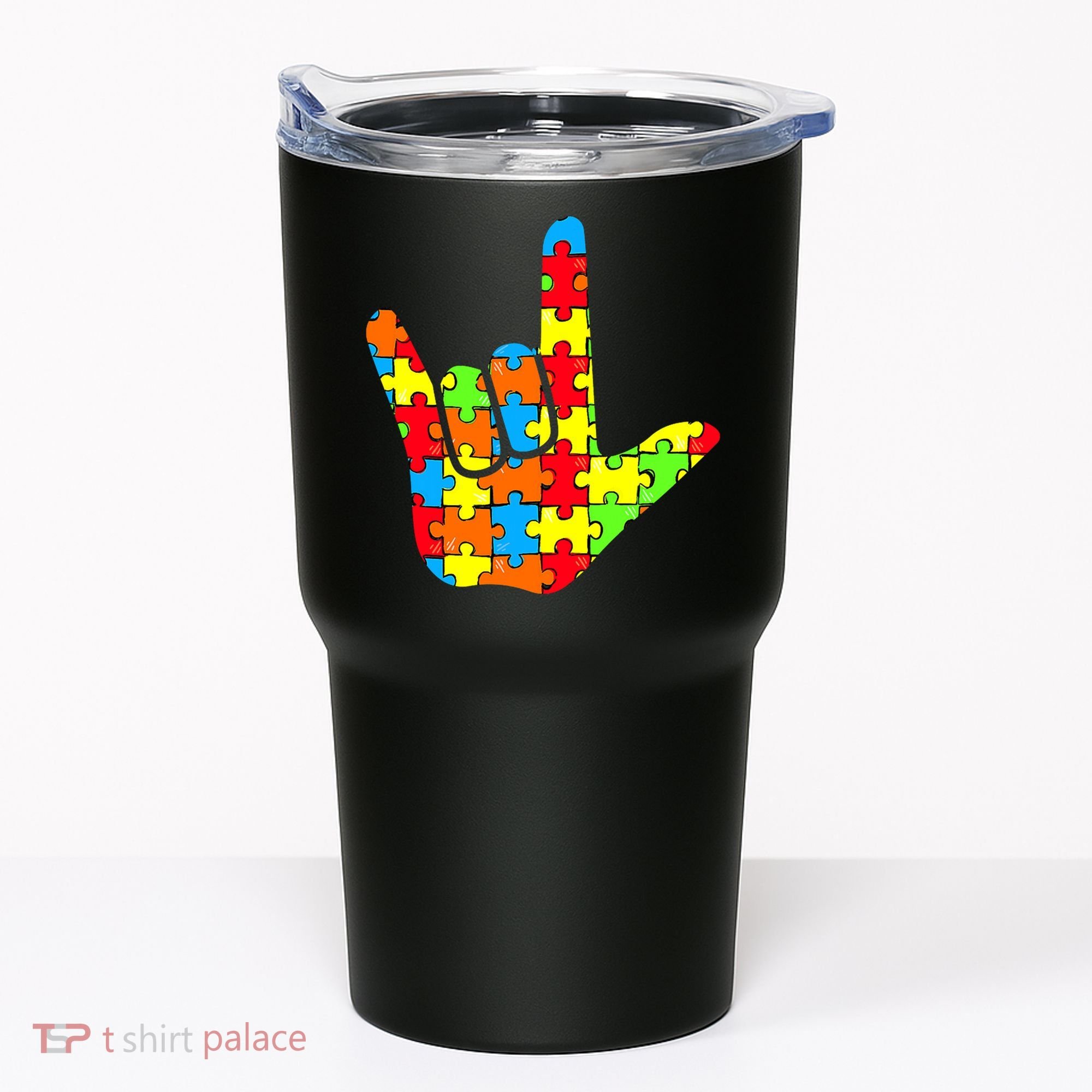 Autism Rock On Hand Tumbler