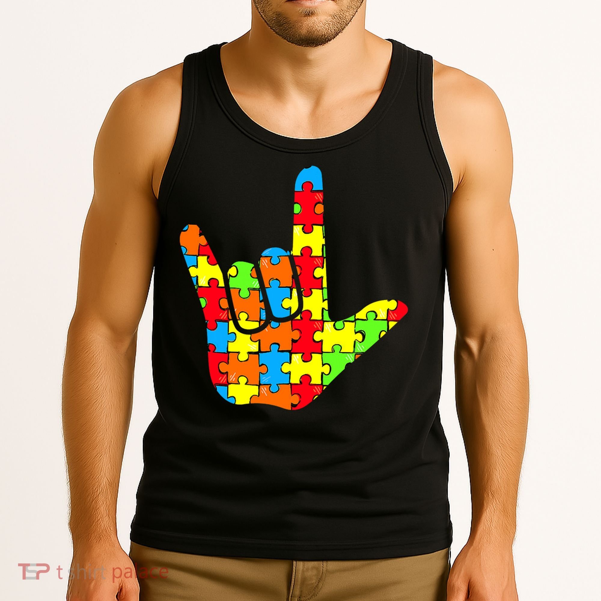 Autism Rock On Hand Tank Top