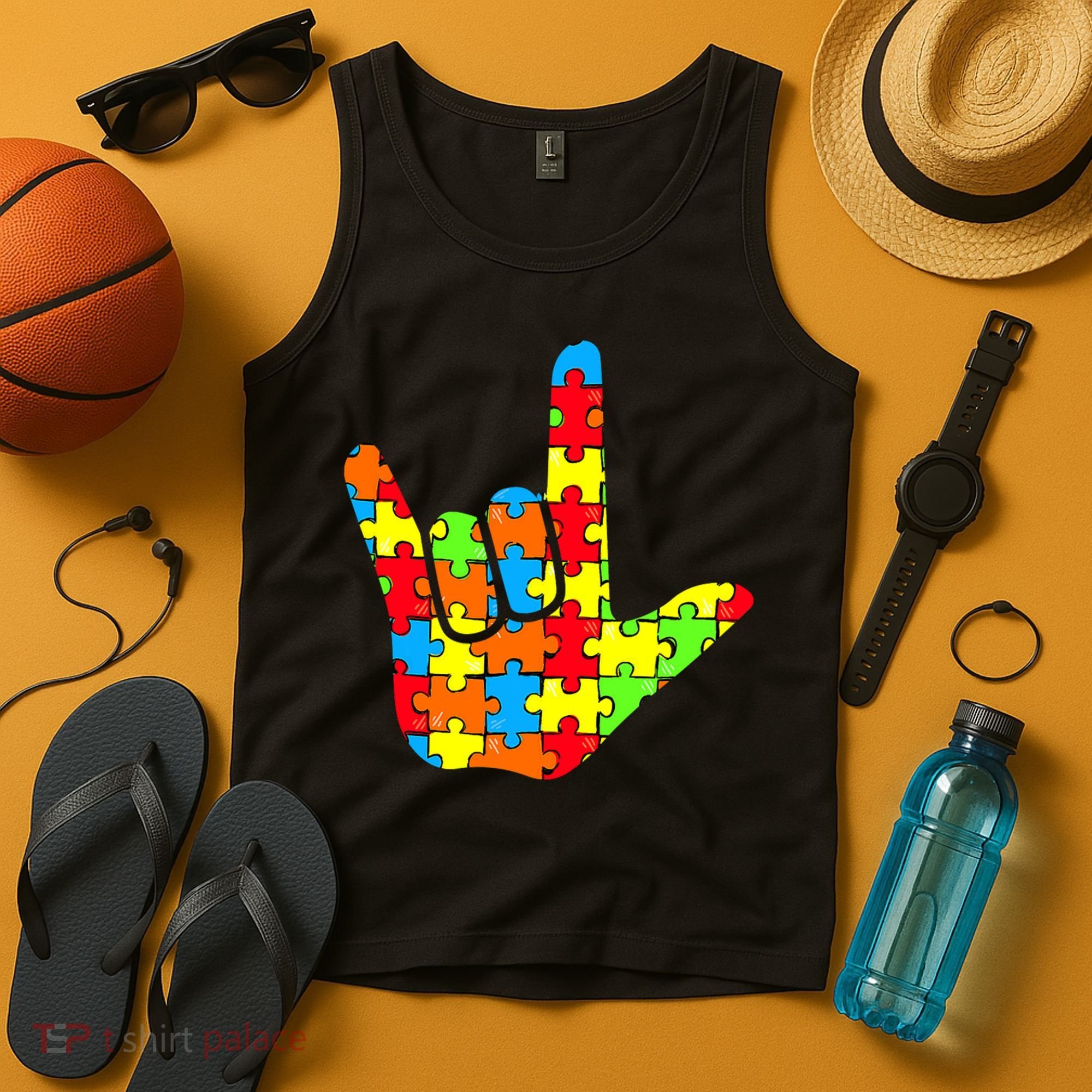 Autism Rock On Hand Tank Top