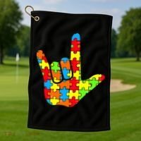 Autism Rock On Hand Golf Towel thumb 1