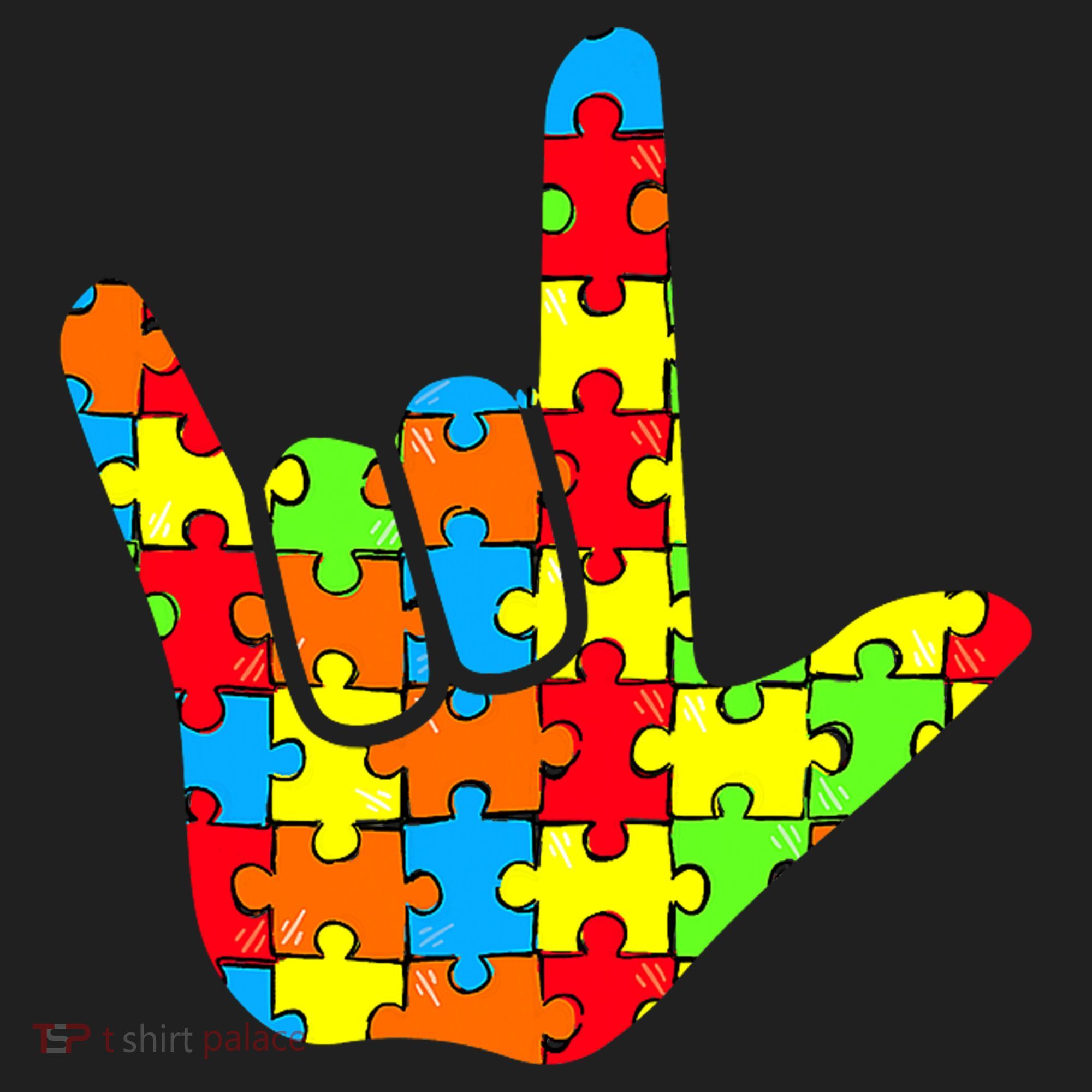 Autism Rock On Hand Golf Towel
