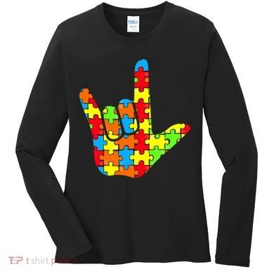 Autism Rock On Hand Women's Long Sleeve Shirt