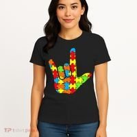 Autism Rock On Hand Women's T-Shirt thumb 4