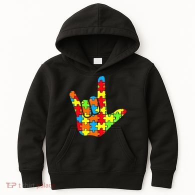 Autism Rock On Hand Kids Hoodie