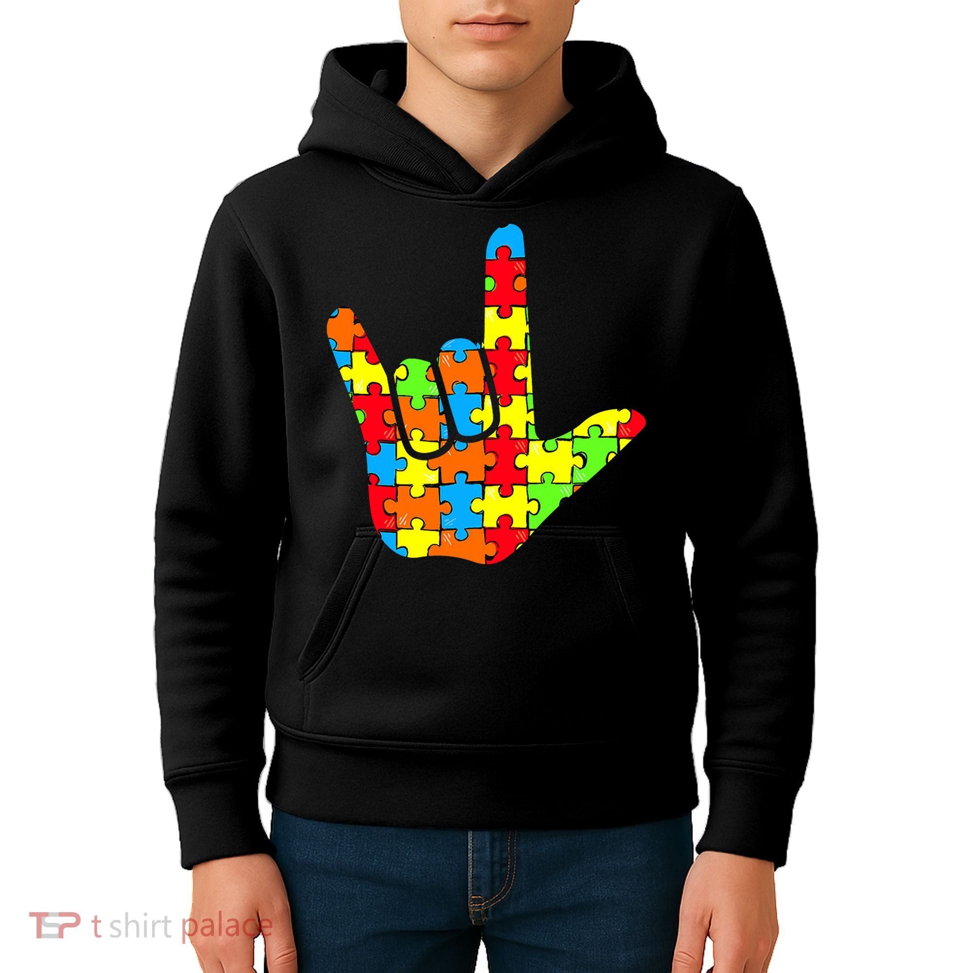 Autism Rock On Hand Kids Hoodie
