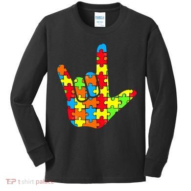 Autism Rock On Hand Kids Long Sleeve Shirt