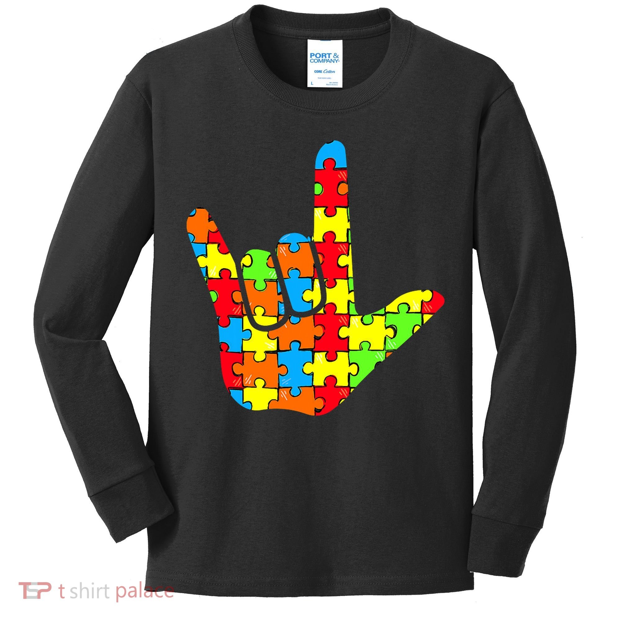 Autism Rock On Hand Kids Long Sleeve Shirt