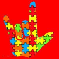 Autism Rock On Hand Santa Hat thumb 1