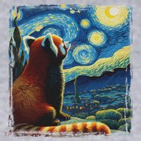 Artistic Red Panda Van Gogh Starry Night Red Panda Women's Sweatshirt thumb 2