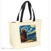 Artistic Red Panda Van Gogh Starry Night Red Panda Tote Bag thumb 2