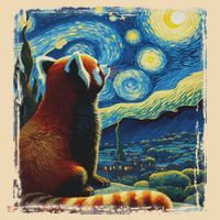 Artistic Red Panda Van Gogh Starry Night Red Panda Tote Bag thumb 4