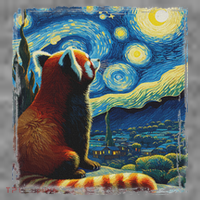 Artistic Red Panda Van Gogh Starry Night Red Panda Toddler Hoodie thumb 2