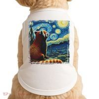 Artistic Red Panda Van Gogh Starry Night Red Panda Doggie Tank thumb 0