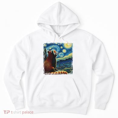 Artistic Red Panda Van Gogh Starry Night Red Panda Hoodie