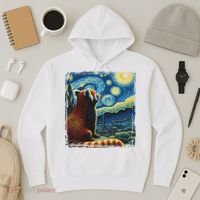 Artistic Red Panda Van Gogh Starry Night Red Panda Hoodie thumb 3