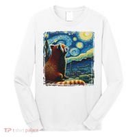 Artistic Red Panda Van Gogh Starry Night Red Panda Long Sleeve Shirt thumb 0