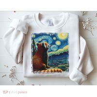 Artistic Red Panda Van Gogh Starry Night Red Panda Sweatshirt thumb 2
