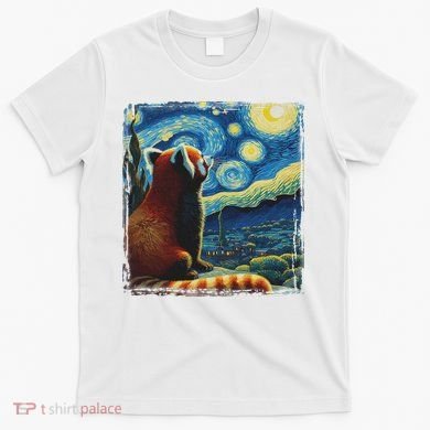 Artistic Red Panda Van Gogh Starry Night Red Panda T-Shirt