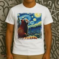Artistic Red Panda Van Gogh Starry Night Red Panda T-Shirt thumb 3