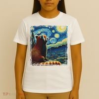Artistic Red Panda Van Gogh Starry Night Red Panda T-Shirt thumb 4