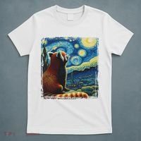 Artistic Red Panda Van Gogh Starry Night Red Panda T-Shirt thumb 5