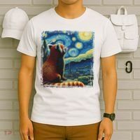 Artistic Red Panda Van Gogh Starry Night Red Panda T-Shirt thumb 6