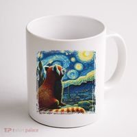 Artistic Red Panda Van Gogh Starry Night Red Panda Coffee Mug thumb 1