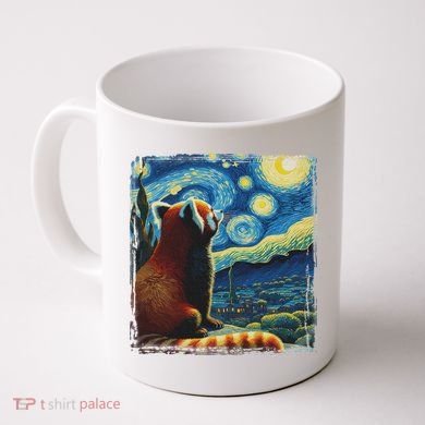Artistic Red Panda Van Gogh Starry Night Red Panda Coffee Mug