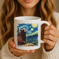 Artistic Red Panda Van Gogh Starry Night Red Panda Coffee Mug thumb 3