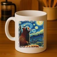 Artistic Red Panda Van Gogh Starry Night Red Panda Coffee Mug thumb 4