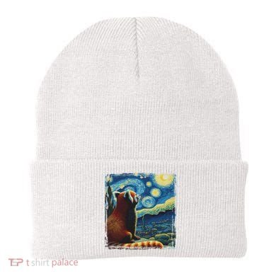 Artistic Red Panda Van Gogh Starry Night Red Panda Beanie
