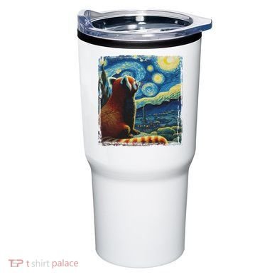 Artistic Red Panda Van Gogh Starry Night Red Panda Tumbler