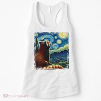 Artistic Red Panda Van Gogh Starry Night Red Panda Women's Tank Top thumb 0