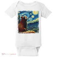 Artistic Red Panda Van Gogh Starry Night Red Panda Baby Bodysuit thumb 0