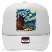 Artistic Red Panda Van Gogh Starry Night Red Panda Hat thumb 0