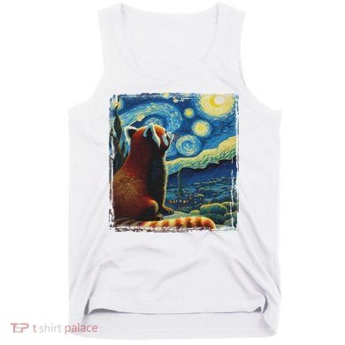 Artistic Red Panda Van Gogh Starry Night Red Panda Tank Top